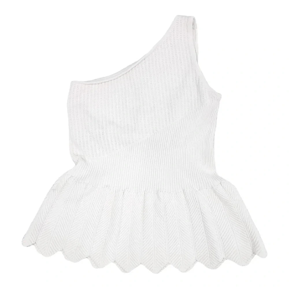 New York & Company White Sleeveless - Off the Shoulder Knit Top Size S - Picture 2 of 8